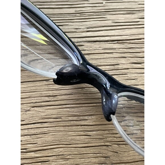 Vintage France Cat Eye Eyeglasses Frames ONLY Rhinestone Black half rim - Picture 13 of 13